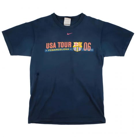 Barcelona 2006-07 Nike USA Tour Ronaldinho T shirt (S) (Very Good) (Very Good)