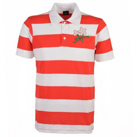 Japan Rugby Polo Shirt - Red/White Stripe