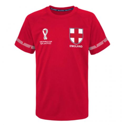 England Official World Cup Poly Tee (Red) - Kids