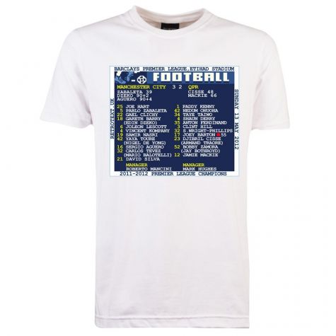 2012 Man City v QPR (Manchester City) Retrotext t-shirt