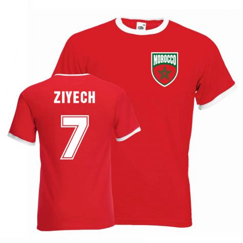 Hakim Ziyech Morocco Ringer Tee (red)