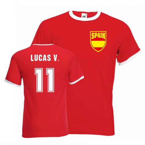 Lucas Vazquez Spain Ringer Tee (red)