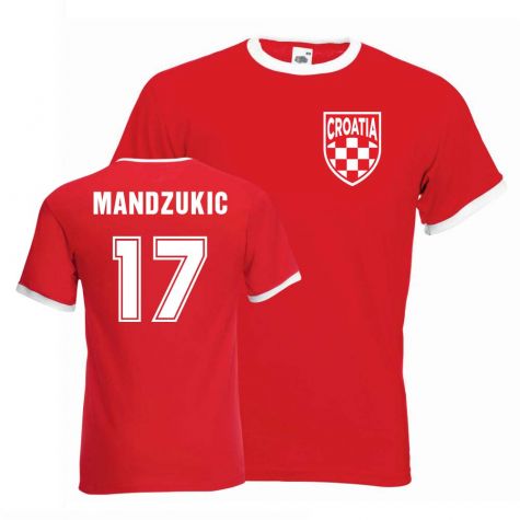 Mario Mandzukic Croatia Ringer Tee (red)