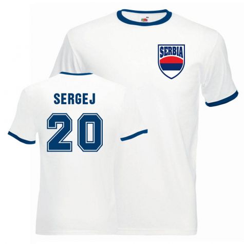Sergej Milinkovic-savic Serbia Ringer Tee (white-blue)