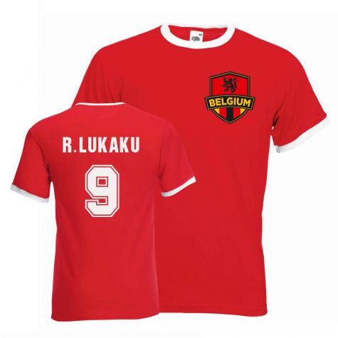 Romelu Lukaku Belgium Ringer Tee (red)