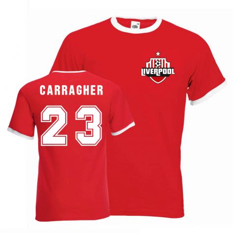 Jamie Carragher Liverpool Ringer Tee (red)