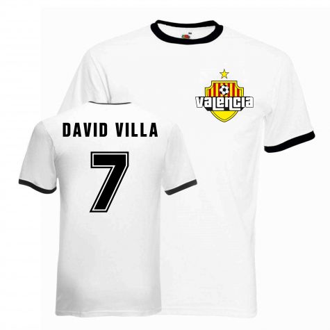 David Villa Valencia Ringer Tee (white-black)