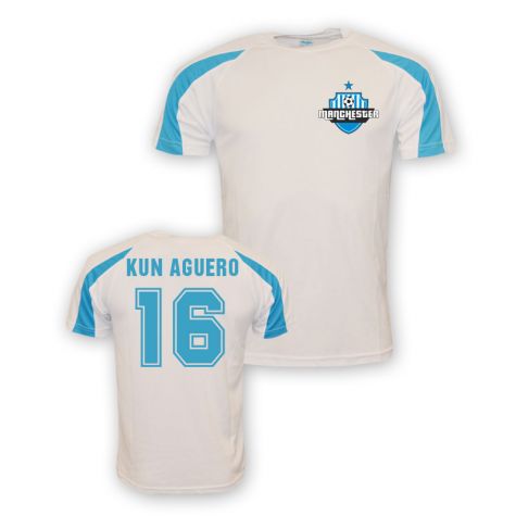 Sergio Aguero Man City Sports Training Jersey (white) - Kids