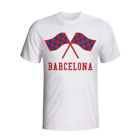 Barcelona Waving Flags T-shirt (white)
