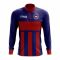 Cambodia Concept Football Half Zip Midlayer Top (Blue-Red)