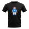 Diego Maradona Napoli Brick Footballer T-Shirt (Black)