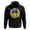 Ukraine Football Badge Hoodie (Black)