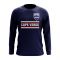 Cape Verde Core Football Country Long Sleeve T-Shirt (Navy)