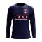 Laos Core Football Country Long Sleeve T-Shirt (Navy)