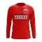 Turkey Core Football Country Long Sleeve T-Shirt (Red)