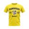 Cambridge Established Football T-Shirt (Yellow)