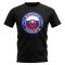 Slovakia Football Badge T-Shirt (Black)