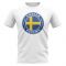 Sweden Football Badge T-Shirt (White)