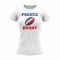 France Rugby Ball T-Shirt (White) - Ladies