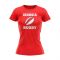 Georgia Rugby Ball T-Shirt (Red) - Ladies
