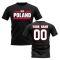 Personalised Poland Fan Football T-Shirt (black)