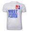 Mens Most Valuable Player Basic T and White 100% cotton