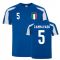 Fabio Cannavaro Italy Sports Training Jersey (Blue-White)