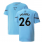 2021-2022 Man City Pre Match Jersey (Light Blue) (MAHREZ 26)