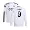 2024-2025 Real Madrid Long Sleeve Home Shirt (Kids) (Mbappe 9)