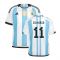 Argentina 2022 World Cup Winners Home Shirt - Kids (DI MARIA 11)