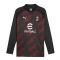 2023-2024 AC Milan Prematch LS Sweat Top (Black)
