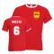 Andres Iniesta Spain Ringer Tee (red)