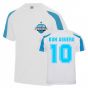 Sergio Aguero Man City Sports Training Jersey (White-Sky Blue)