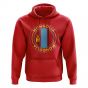 Mongolia Football Badge Hoodie (Red)