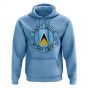 Saint Lucia Football Badge Hoodie (Sky)