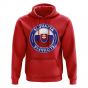 Slovakia Football Badge Hoodie (Red)