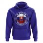 Slovakia Football Badge Hoodie (Royal)