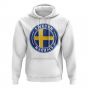 Sweden Football Badge Hoodie (White)