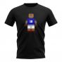 Kylian Mbappe France Brick Footballer T-Shirt (Black)