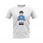 Diego Maradona Napoli Brick Footballer T-Shirt (White)