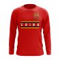 China Core Football Country Long Sleeve T-Shirt (Red)
