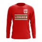 Lebanon Core Football Country Long Sleeve T-Shirt (Red)