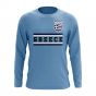 Greece Core Football Country Long Sleeve T-Shirt (Sky)