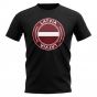 Latvia Football Badge T-Shirt (Black)