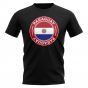 Paraguay Football Badge T-Shirt (Black)
