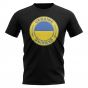 Ukraine Football Badge T-Shirt (Black)