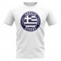 Greece Football Badge T-Shirt (White)