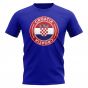Croatia Football Badge T-Shirt (Royal)