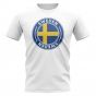 Sweden Football Badge T-Shirt (White)