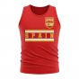 Spain Core Football Country Sleeveless Tee (Red)